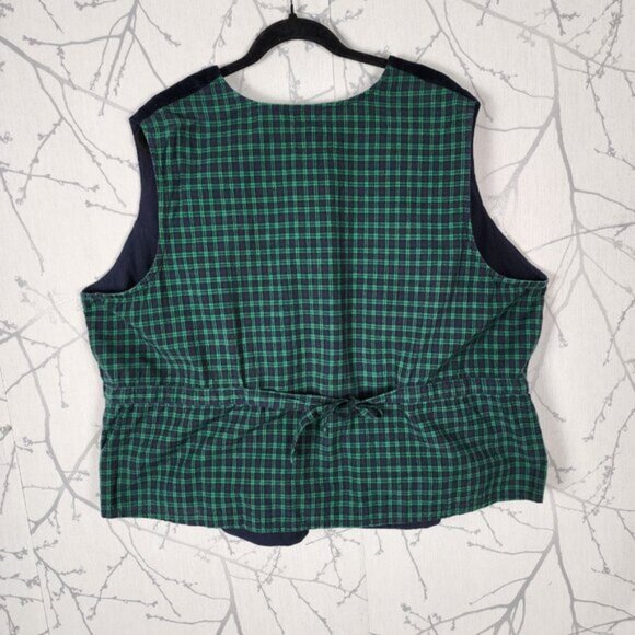 Penningtons VTG Navy Velvet Winter Snowman Embroidered Holidays Vest - Picture 4 of 6